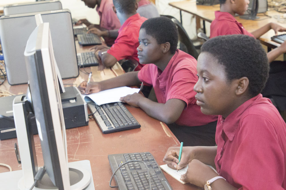 Secondary school learners using Padziwe educational resources.